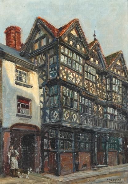 The Feathers, Ludlow Oil Painting by Frank Moss Bennett