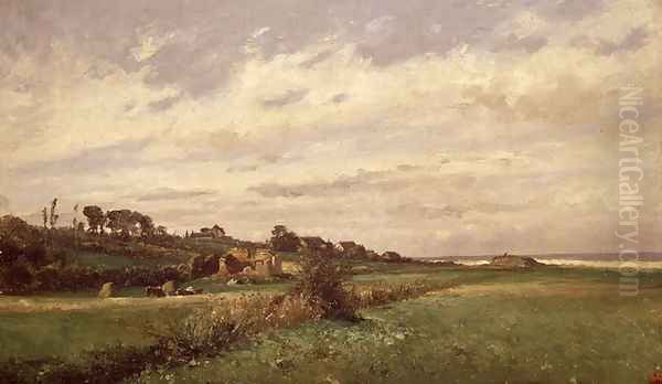 Praderas (Villerville) (Prairies (Villerville)) Oil Painting by Carlos de Haes