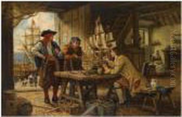 The Ship Builder Oil Painting by Frank Moss Bennett