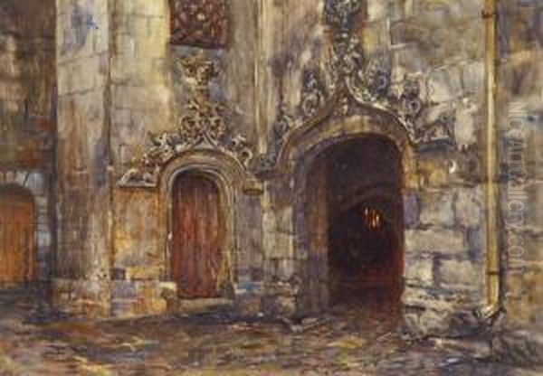 The Old Quarter Oil Painting by Frank Moss Bennett