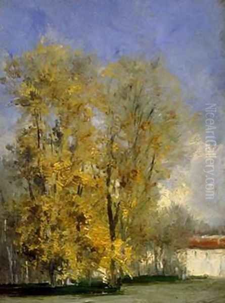 Otoño. El Retiro. Madrid Oil Painting by Carlos de Haes