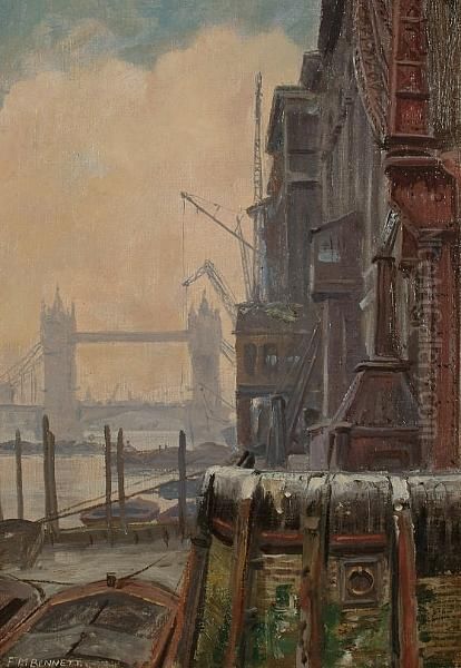 Tower Bridge Oil Painting by Frank Moss Bennett