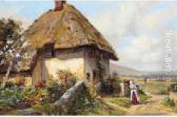 Rodmell, Near Lewes Oil Painting by Frank Moss Bennett