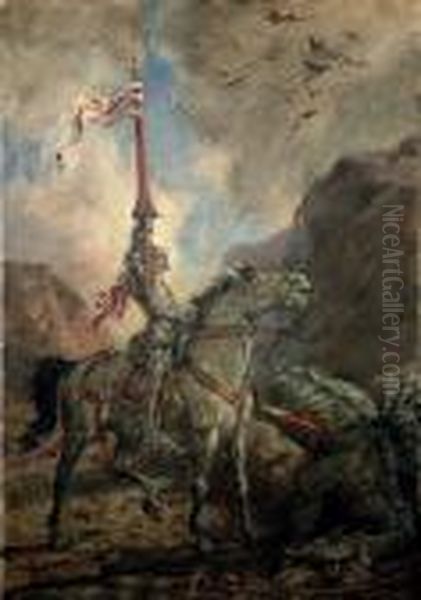 St George And The Dragon Oil Painting by Frank Moss Bennett