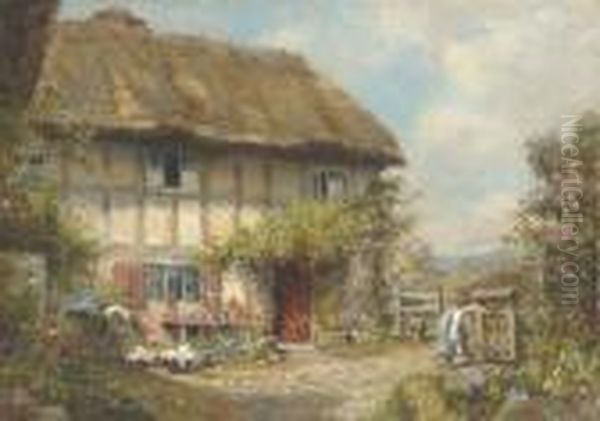 Weaver Cottage, Stroud Oil Painting by Frank Moss Bennett