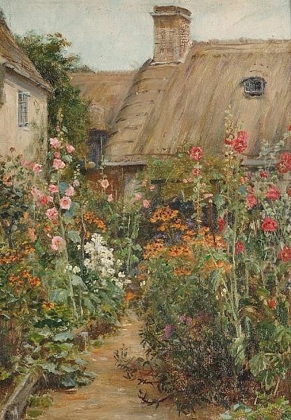 View Of A Cottage, Oakridge, Gloucestershire Oil Painting by Frank Moss Bennett