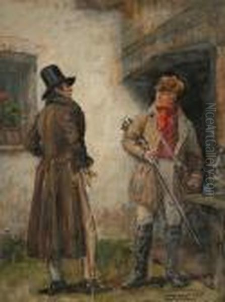 The Squire And The Keeper Oil Painting by Frank Moss Bennett