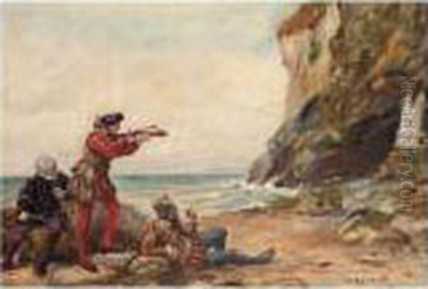 Target Practice, A Sketch Oil Painting by Frank Moss Bennett