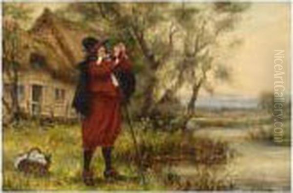 Attaching The Hook Oil Painting by Frank Moss Bennett