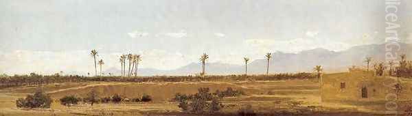 Palmeras de Elche Oil Painting by Carlos de Haes