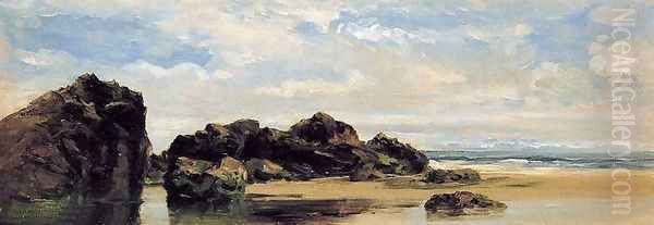 Rocas de Lequeitio Oil Painting by Carlos de Haes