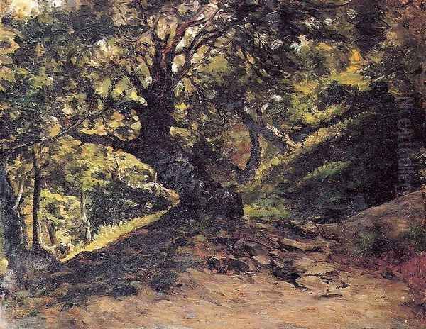 Bosque de hayas Oil Painting by Carlos de Haes