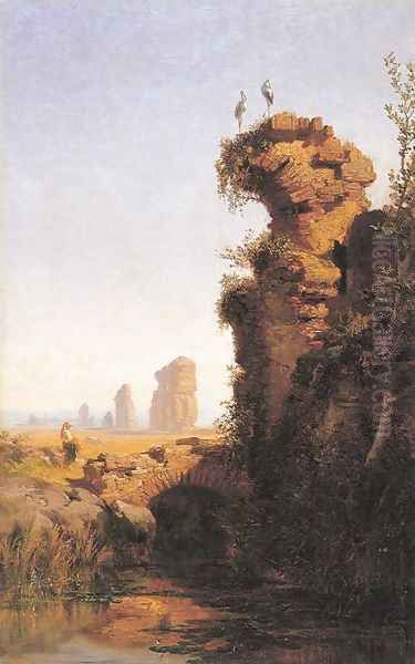 Paisaje con ruinas Oil Painting by Carlos de Haes