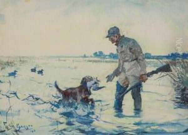 Hunter With Retriever Oil Painting by Frank Weston Benson