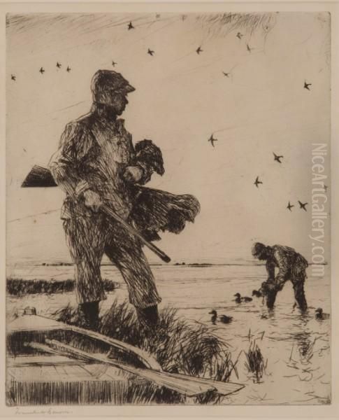 Winter Wildfowling Oil Painting by Frank Weston Benson