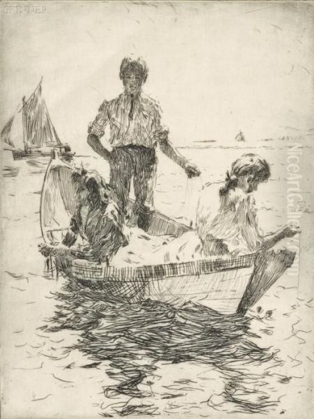 The Fishermen Oil Painting by Frank Weston Benson