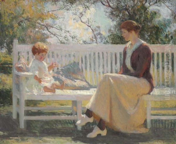 Eleanor And Benny Oil Painting by Frank Weston Benson