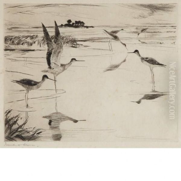 Yellowlegs Oil Painting by Frank Weston Benson