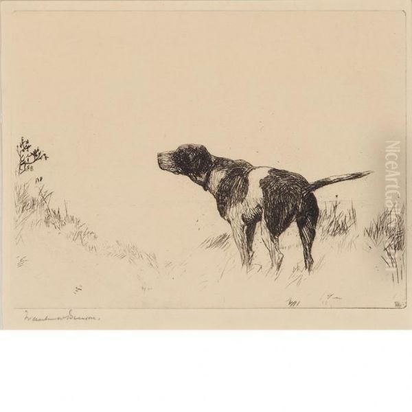 Pointer Dog Oil Painting by Frank Weston Benson