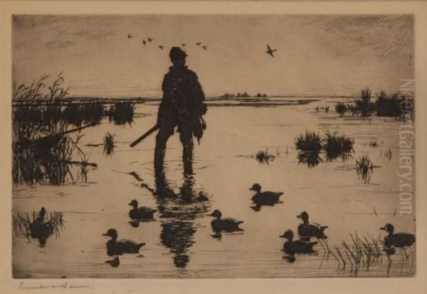 Wildfowler Oil Painting by Frank Weston Benson