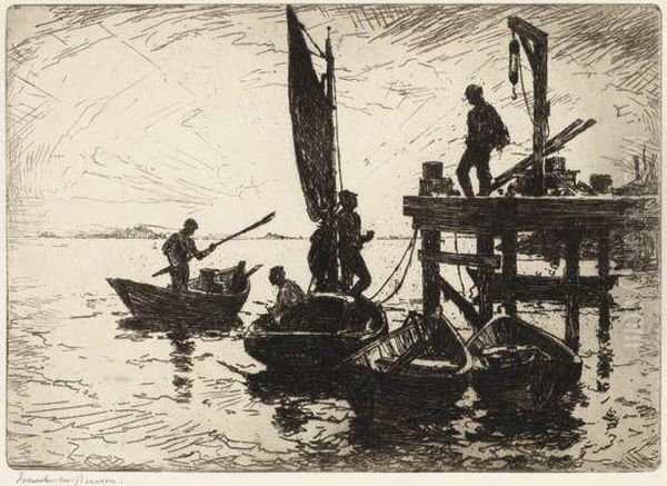 Boats At Dawn Oil Painting by Frank Weston Benson