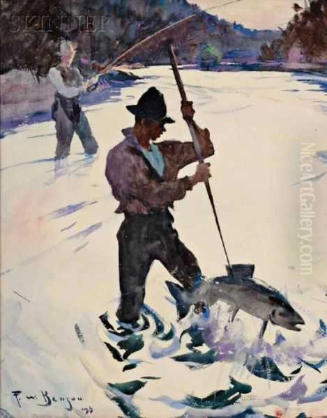 Spear Fishing Oil Painting by Frank Weston Benson