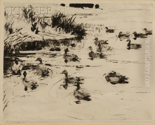 Ducks At Play Oil Painting by Frank Weston Benson