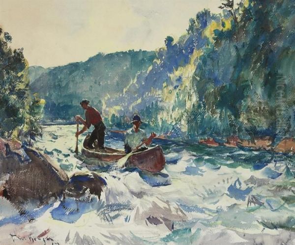 Down The Rapids Oil Painting by Frank Weston Benson