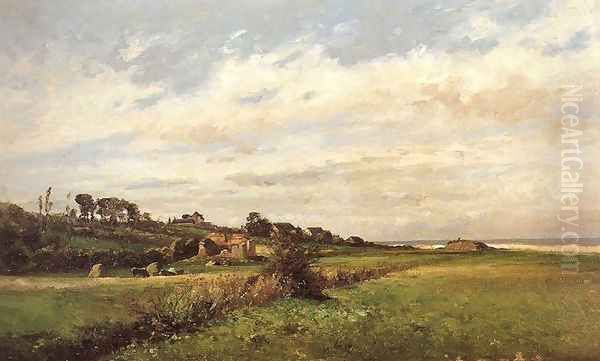 Praderas (Villerville) Oil Painting by Carlos de Haes