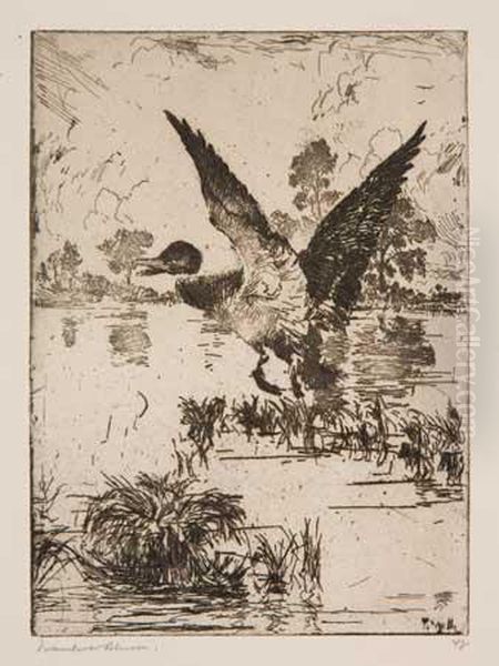 Mallard Rising Oil Painting by Frank Weston Benson