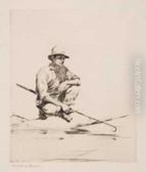 Man With A Gaff by Frank Weston Benson