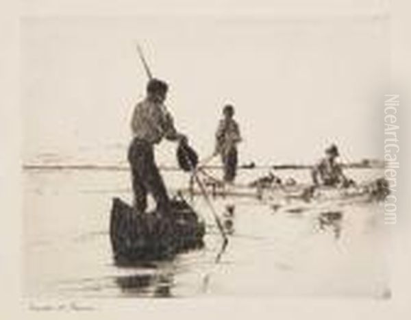 Two Canoes Oil Painting by Frank Weston Benson