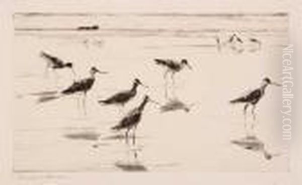 Waders Oil Painting by Frank Weston Benson