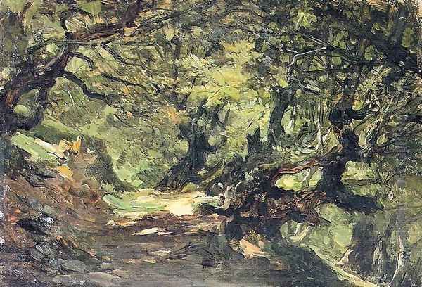 Bosque de hayas 2 Oil Painting by Carlos de Haes