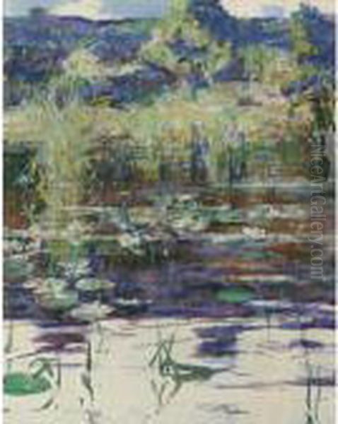 Waterlillies Oil Painting by Frank Weston Benson