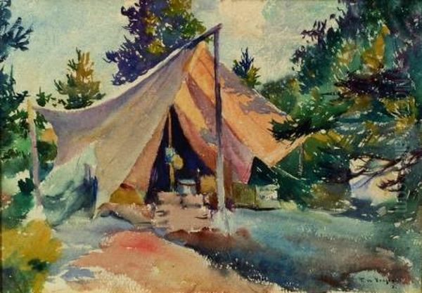 Tent, Lake Tahoe Oil Painting by Frank Weston Benson