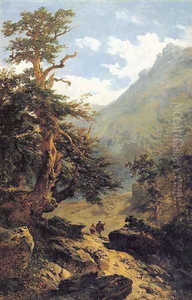 El sendero Oil Painting by Carlos de Haes