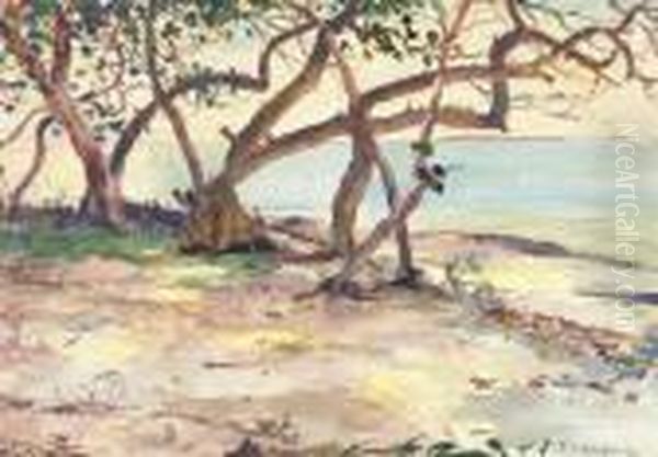 The Beach Looking West Oil Painting by Frank Weston Benson