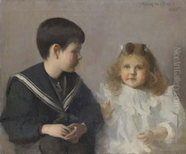 Harold D. Walker & Katherine M. Walker Oil Painting by Frank Weston Benson