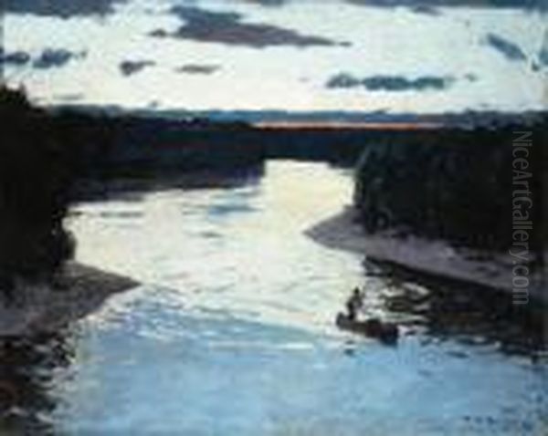 Dawn On The York Oil Painting by Frank Weston Benson