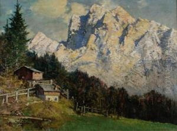 Chalet Di Montagna Oil Painting by Cesare Bentivoglio