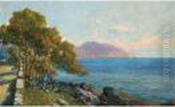 Riviera Ligure Di Levante Oil Painting by Cesare Bentivoglio