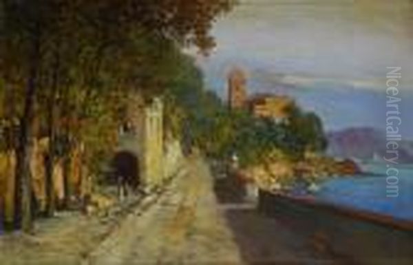 Portofino Oil Painting by Cesare Bentivoglio