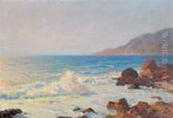 Marina Ligure Oil Painting by Cesare Bentivoglio