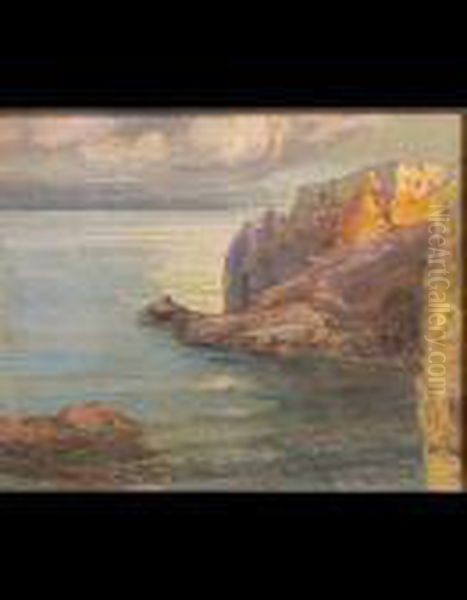 Scorcio Di Vernazza Oil Painting by Cesare Bentivoglio