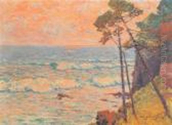 Marina Di Nervi Oil Painting by Cesare Bentivoglio