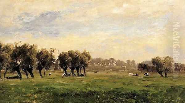 Pradera holandesa Oil Painting by Carlos de Haes