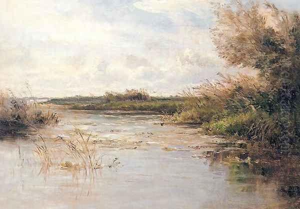 Lagunas de Abcoude Oil Painting by Carlos de Haes