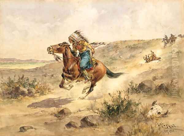 The Renegade Oil Painting by Herman Wendleborg Hansen