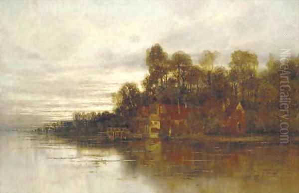 The house on the river Oil Painting by Karl Heffner